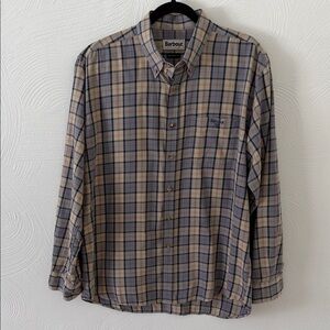 Barbour Men's Original Tartan Casual Plaid Button Down Shirt.  Size Large.